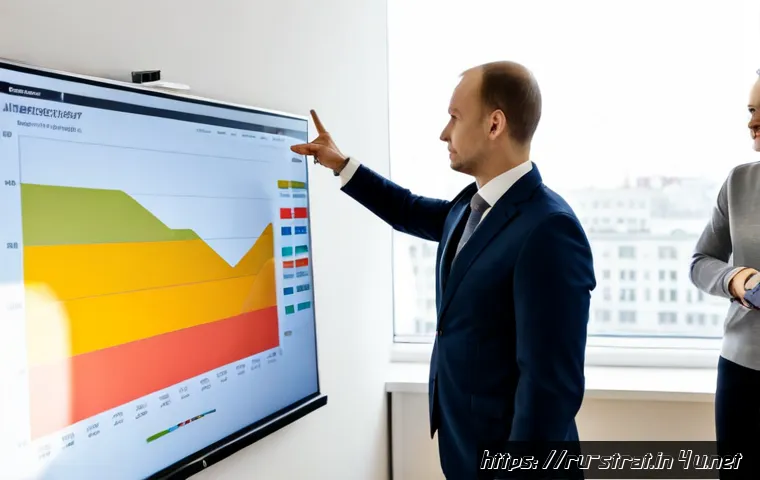 Home 17 전략경영의 핵심 지표 KPI - Photorealistic strategic management meeting in a modern Moscow office, diverse Russian executive tea...
